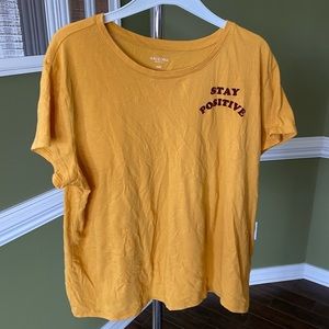 “Stay positive” yellow tee